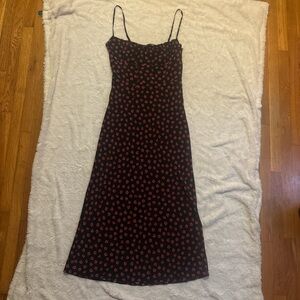 Realisation Par Black Dress with Red Floral Design